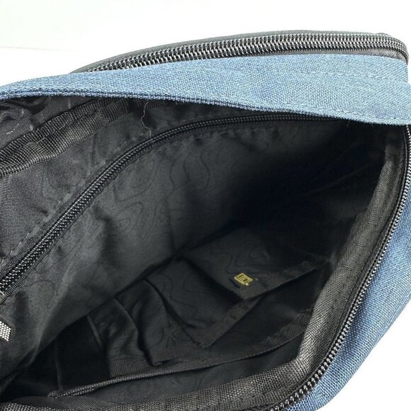 Mixi Messenger Bag Blue Canvas Mens Crossbody Travel Keep On Fighting Brand New - Picture 6 of 12